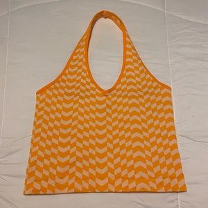 Orange Halter Crop Top